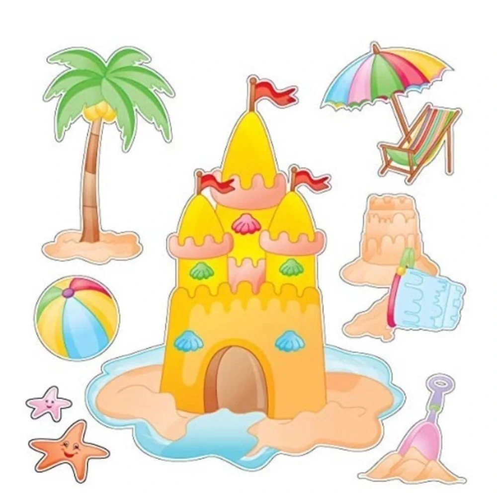 Walltoons Vinyl Beach Wall Decals 26 Stickers